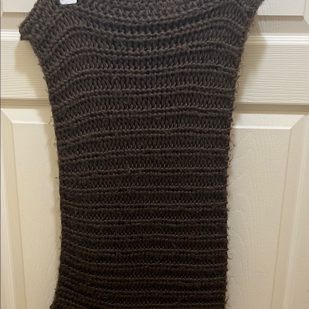 Brown Knit Sleeveless Top